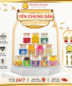 [ Combo 12 Hủ Trơn đủ Vị ] Yến Chưng 12 Vị Likenest 35% Tổ Yến – Like Beauty