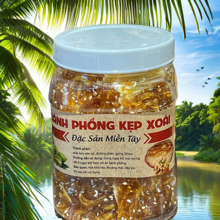 Bánh Phồng Kẹp Xoài, đậm đà Hương Vị Miền Tây 500g – Winnie House