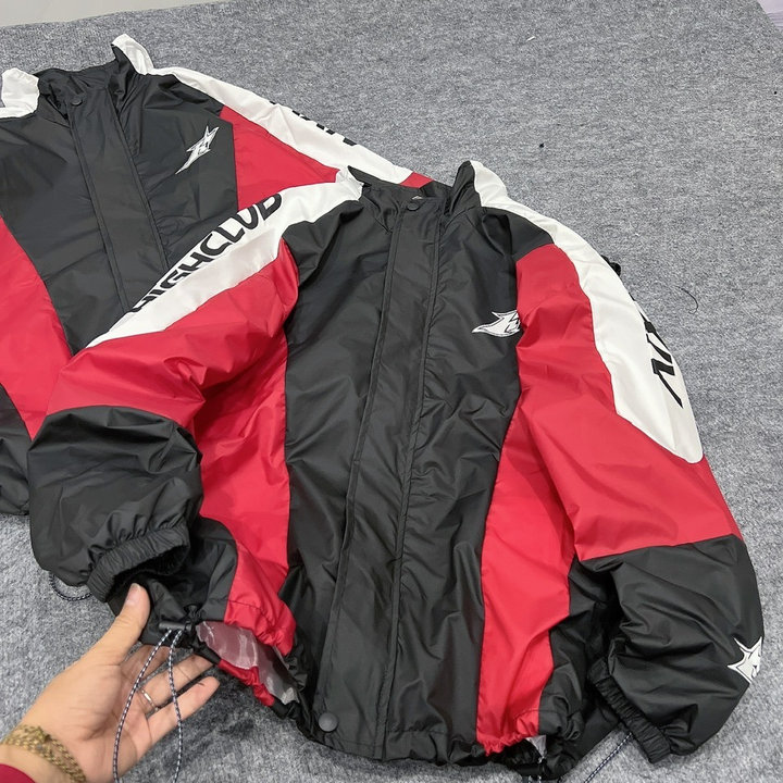 áo Khoác Dù Nam Nữ Cổ Bẻ Thiết Kế Khóa Kéo In Highcl -htm Fashion