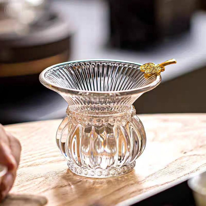 Lọc Trà Thủy Tinh Chịu Nhiệt Họa Tiết đồng Xu Sương Mai