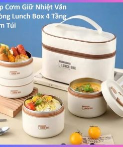 Hộp Cơm Giữ Nhiệt Văn Phòng Lunch Box 4 Tầng Kèm Túi – Gdn