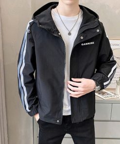 áo Khoác Dù Nam Nữ Có Nón Phối Khóa Kéo In Chữ Gawrine – Htm Fashion