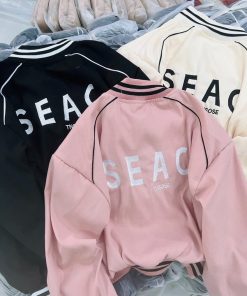 áo Khoác Da Lộn Croptop Dáng Lửng Họa Tiết Chữ Seac – Htm Fashion