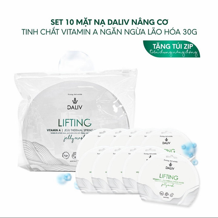 Combo 10 Mặt Nạ Daliv Nâng Cơ Tinh Chất Vitamin A Ngăn Ngừa Lão Hóa 30g