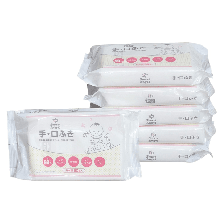 Combo 5 Tặng 1 Khăn Giấy ướt Smartangel Chiết Xuất Từ Nước Tinh Khiết Không Mùi Cho Bé (80 Miếng X 1 Gói)