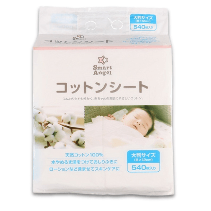 (nội địa Nhật) Khăn Cotton Smartangel Siêu Mềm Làm Sạch Cho Bé 540 Khăn