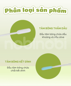 (nội địa Nhật) Tăm Bông Smartangel Thấm Dầu & Kết Dính Dễ Dàng Làm Sạch Kháng Khuẩn Cho Bé 60 Cây