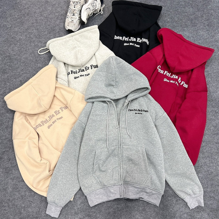 áo Khoác Hoodie Nỉ Nam Nữ In Chữ Cheen Fel Jia Er – Htm Fashion