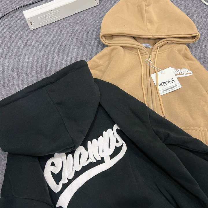 áo Khoác Hoodie Nam Nữ In Nổi Chữ Champs – Htm Fashion