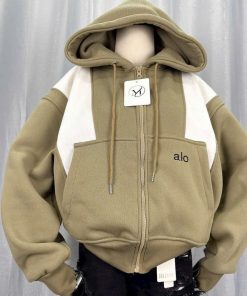 áo Khoác Nỉ Form Boxy Thêu Chữ Alo Phối Màu Có Túi Trong Unisex Nam Nữ Tp66