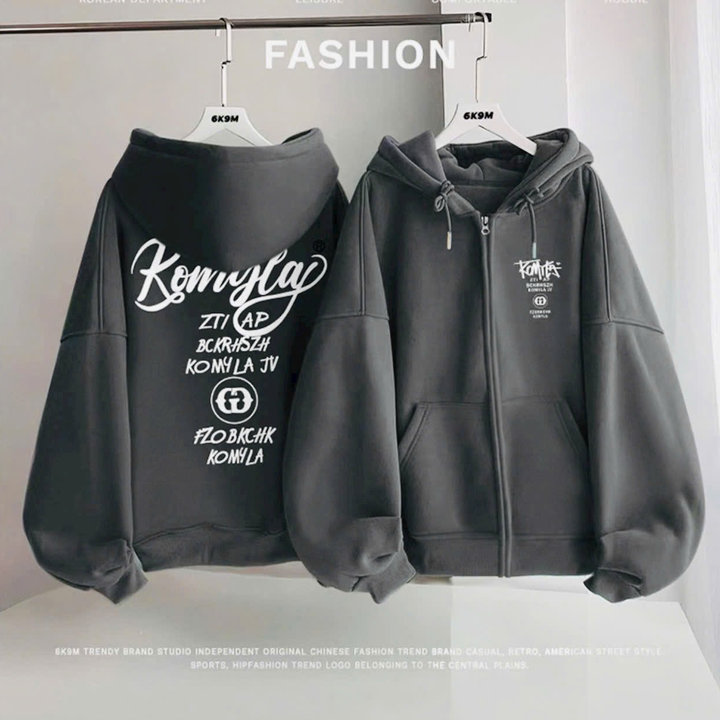 áo Khoác Hoodie Nỉ Nam Nữ In Chữ Komila – Htm Fashion
