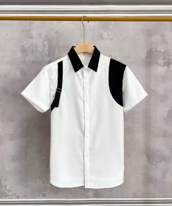 áo Sơ Mi Nam Tay Ngắn Phối Màu Cầu Vai- Pt Store