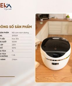 Nồi Cơm Tách đường đa Chức Năng Seka, Lòi Nồi Cơm Inox Tự Chống Dính, Dung Tích 1.5l Nấu Cơm – Bảo Hành 24 Tháng