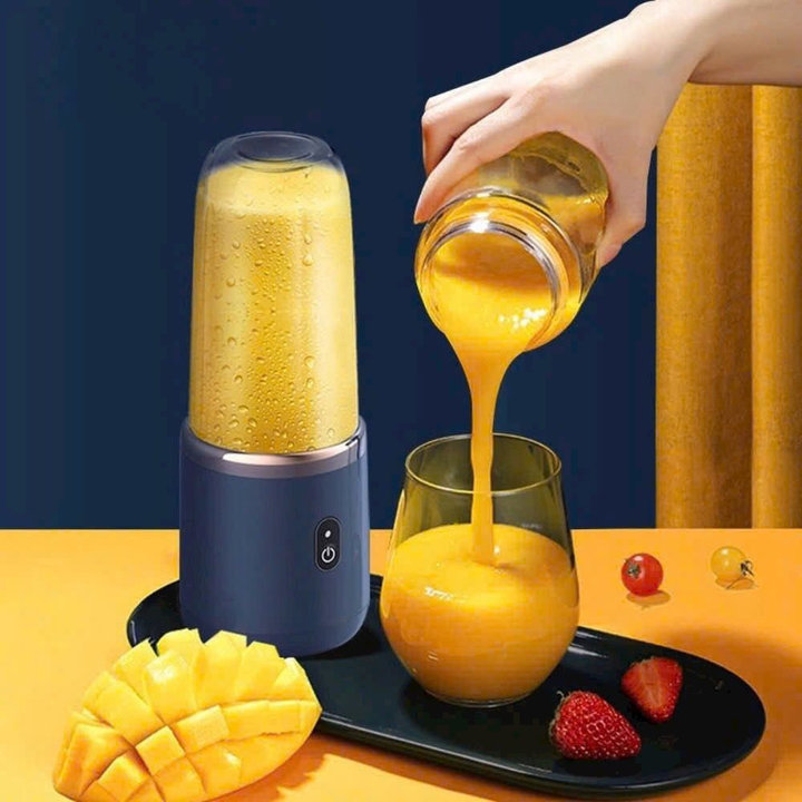 Máy Xay Sinh Tố 300ml Cầm Tay 6 Lưỡi 2 Cối – Sử Dụng Pin Sạc Cổng Usb Siêu Tiện Lợi
