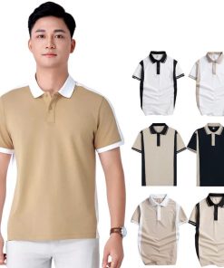 áo Thun Polo Nam Vải Cá Sấu Phối Sọc Viền Tay – Gdn