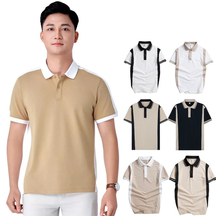 áo Thun Polo Nam Vải Cá Sấu Phối Sọc Viền Tay – Gdn