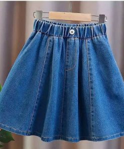 Chân Váy Bé Gái Jean Cotton Xoè Form Dài Từ 12-45kg Cho Bé Gái
