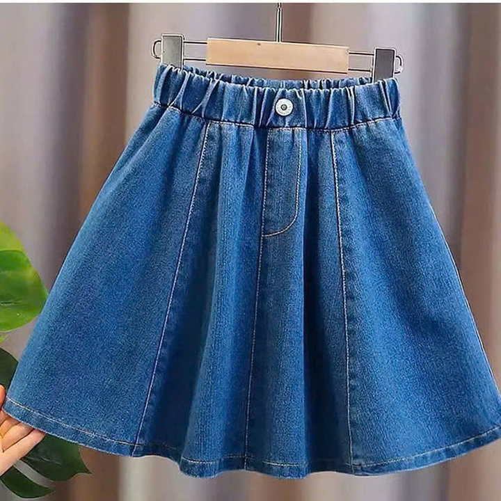 Chân Váy Bé Gái Jean Cotton Xoè Form Dài Từ 12-45kg Cho Bé Gái