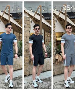 Bộ Thể Thao Nam Cổ Tròn Phối Tay Chất Cá Sấu Mịn Mát – Thời Trang Hc