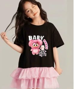 đầm Suông Thun Chính Phẩm Phối 2 Tùng Bí In Babythree Hottrend Bé Gái Từ 12-50kg Cho Bé Gái
