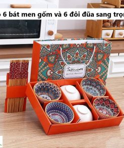[giảm 50%] Bộ 6 Bát ăn Và 6 đôi đũa + Máy Hút Nước Tự động Sương Mai